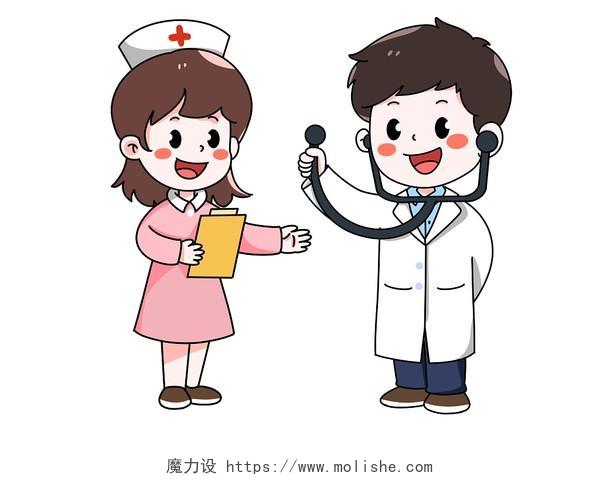 卡通卫生日医生护士治疗人物可爱元素世界卫生日